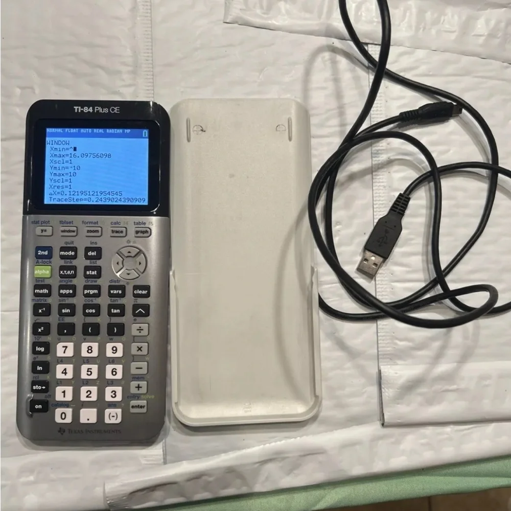 Texas Instruments TI-84 Plus CE Gray Graphing Calculator Tested W Case Cable - Picture 3 of 8